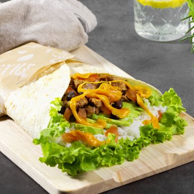 Burritos di maiale speziato e sfilacciato con cheddar e fagioli neri