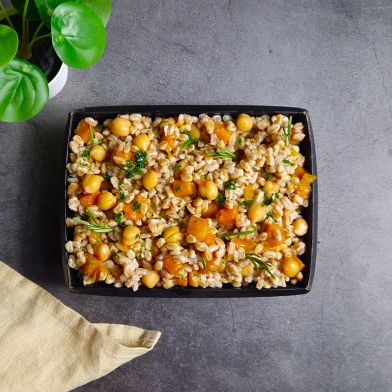 SMART Farro bio con zucca al vapore e ceci
