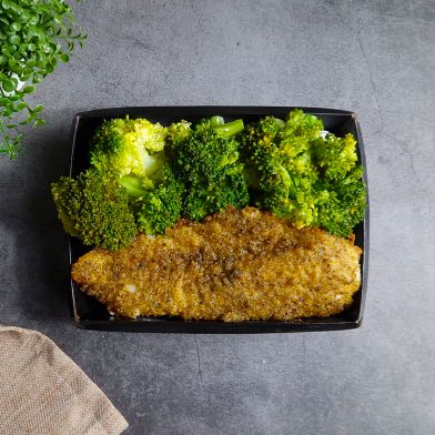 SMART Nasello gratinato capperi e olive con broccoli al vapore
