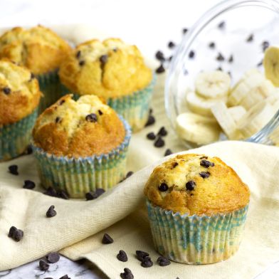 Muffin artigianale banana e cioccolato