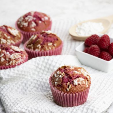 Muffin artigianale lampone e cioccolato bianco