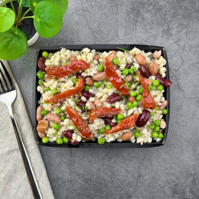 SMART Orzo bio al vapore con legumi misti e pomodori secchi