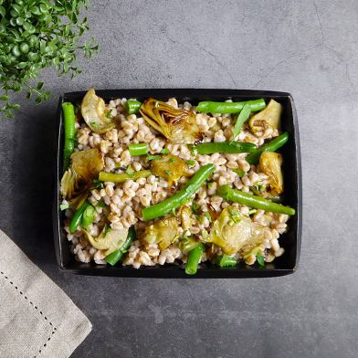 SMART Farro bio con carciofi sautè e fagiolini croccanti