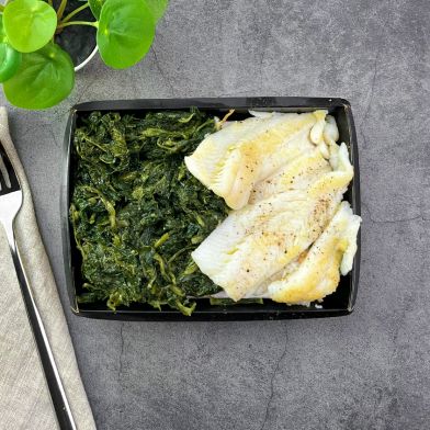 SMART Filetto di platessa al forno con erbette ripassate