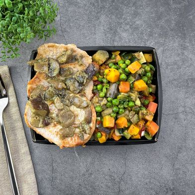 SMART Scaloppa di maiale con funghi e verdure miste